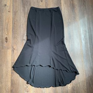 Long Black Classy Skirt Rave high low